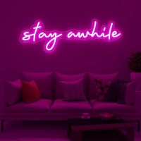 Stay A While Neon Led Signs Usb Powered Acrylic Light For Wall Decor Bedroom Living Room Bar Game Room Prom Wedding Halloween Ch