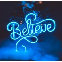 Believe Neon Led Signs Usb Powered Acrylic Light For Motivational Everyday Words Wall Decor Bedroom Living Room Bar Game Room Pr