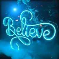 Believe Neon Led Signs Usb Powered Acrylic Light For Motivational Everyday Words Wall Decor Bedroom Living Room Bar Game Room Pr