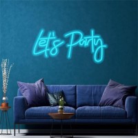 Lets Party Neon Led Signs Usb Powered Acrylic Light For Wall Decor Bedroom Living Room Bar Game Room Prom Wedding Halloween Chr