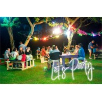 Lets Party Neon Led Signs Usb Powered Acrylic Light For Wall Decor Bedroom Living Room Bar Game Room Prom Wedding Halloween Chr