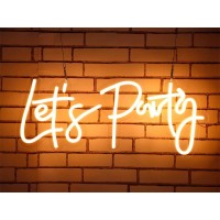 Lets Party Neon Led Signs Usb Powered Acrylic Light For Wall Decor Bedroom Living Room Bar Game Room Prom Wedding Halloween Chr