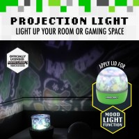 Paladone Minecraft Officially Licensed Creeper & Steve Projector Night Light, Gamer Projection Lamp Accessory, Minecraft Sounds, Gaming Bedroom Decor For Kids Mood Lighting With 4 Projector Sheets