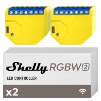 Shelly Rgbw2 | Wifi Smart Remote Control For Rgbw Led Strips | Home Automation | Compatible With Alexa & Google Home | Ios Android App | No Hub | Timer Schedule | Dimmable Lights | Rgb Switch (2 Pack)