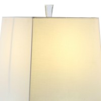 Table Lamp With Cuboid Shape Mirrored Base, Silver