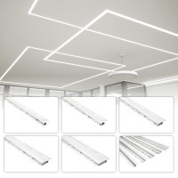 Hexim Rigips Led Aluminium Profile Drywall Profile 12 Mm Deep Including Cover Various Widths (10 Metres, 20 Mm Light Width) Profile Rail Cover Milky