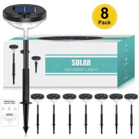 Dikesitu Bright Solar Pathway Lights Outdoor 8 Pack Color Changing, Ip67 Waterproof Solar Powered Garden Light For Walkway Yard Lawn Decorative(Multicolor&Warm White)