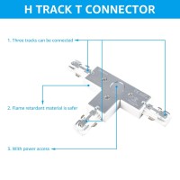 Leonlite H Track T Connector, H Type Single Circuit 3-Wire-1 Track Lighting Kit, Ul Listed, Flame Retardant Material, For H Track System, White