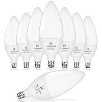 Hansang Led E12 Chandelier Light Bulbs, Type B Light Bulbs 5W (60W Equivalent), Natural White 4000K Candelabra Led Light Bulbs, E12 Light Bulb 500Lm, Non-Dimmable B11 Ceiling Fan Light Bulb, 8 Pack