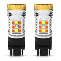 Lasfit 4257 Led Bulb Switchback For 2022 Maverick Xl Xlt Front Turn Signal Canbus Ready Built In Resistor Amber Blinker White Daytime Running Light Drl (2 Pcs)