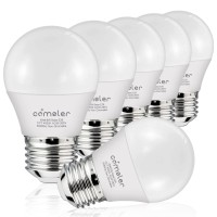 Comzler Led Refrigerator Light Bulb, E26 Led Bulbs 60 Watt Equivalent, A15 Appliance Small Bulbs E26 Base With 4000K Natural White, Ceiling Fan Bulb, 600Lm, Indoor Outdoor Light, Non-Dimmable, 6 Pack