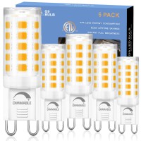 Winshine G9 Led Bulb Dimmable 2700K Soft White T4 Chandelier Light Bulbs With G9 Bi-Pin Base, 4W Led Light Bulbs, 40 Watts Halogen Replacement, 120V 400 Lumen Ceramic Bi Pin Base Led Bulbs, 5 Pack