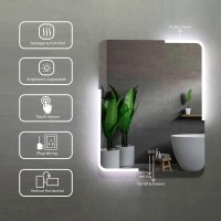 Michigan 24 In. W X 30 In. H Rectangular Frameless Anti-Fog Wall Bathroom Led Vanity Mirror In Silver