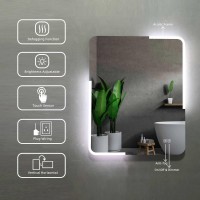 Michigan 30 In. W X 36 In. H Rectangular Frameless Anti-Fog Wall Bathroom Led Vanity Mirror In Silver