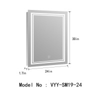 Victoria 24 In. W X 30 In. H Rectangular Frameless Anti-Fog Wall Bathroom Led Vanity Mirror In Silver