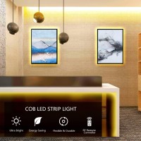 Cob Led Strip Lights 3000K, 16.4Ft Dimmable 480 Leds/M Warm White Led Strip Light, 5000Lm Tape Lights Kit With Rf Remote, Cri 90+, Dc12V Led Lights For Bedroom, Tv Backlight, Kitchen, Diy Lighting