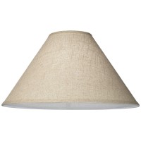 Set Of 2 Empire Lamp Shades Fine Burlap Beige Large 6