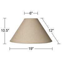 Set Of 2 Empire Lamp Shades Fine Burlap Beige Large 6