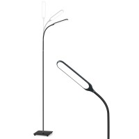 Sympa Led Floor Lamp, Floor Lamp Features 4 Color Temperatures & 4 Brightness Levels, Standing Lamp With Adjustable Gooseneck, Touch Control, Stable Base Floor Lamp For Living Room, Bedroom, Office