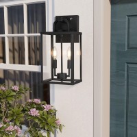 Partphoner Large Outdoor Light Fixutre 2Light Dusk To Dawn Outdoor Lighting Farmhouse Front Porch Light Exterior Wall Lantern