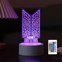 Yaneng Kpop Bangtan Boys 16 Colors Led Acrylic Night Light Bedside Lamps Bedroom Home Room Decoration For Army Fans Gifts