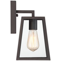 John Timberland Arrington Modern Rustic Outdoor Wall Lights Fixtures Set Of 2 Tapering Black 10 3/4