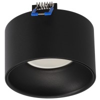 Edo Zama Black S Recessed Spotlight, Black Round Downlight, Spotlight, Aluminium Recessed Ceiling Lamp, Simple Recessed Spotlight, Decorative Lamp, Led Spotlight For Living Room Bedroom Edo777455