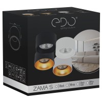 Edo Zama Black S Recessed Spotlight, Black Round Downlight, Spotlight, Aluminium Recessed Ceiling Lamp, Simple Recessed Spotlight, Decorative Lamp, Led Spotlight For Living Room Bedroom Edo777455