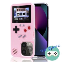 Autbye Gameboy Case For Iphone, Retro 3D Phone Case Game Console With 36 Classic Game, Color Display Shockproof Video Game Phone Case For Iphone Pink