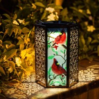 Outdoor Solar Lantern Hanging, Solar Cardinal Led Lights Garden Decorative Waterproof Tabletop Lamp With Hollowed-Out Retro Design For Indoor Outdoor Patio Garden Yard