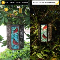 Outdoor Solar Lantern Hanging, Solar Cardinal Led Lights Garden Decorative Waterproof Tabletop Lamp With Hollowed-Out Retro Design For Indoor Outdoor Patio Garden Yard