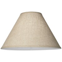 Set Of 2 Empire Lamp Shades Fine Burlap Beige Large 6 Top X 17 Bottom X 115 High Spider With Replacement Harp And Finial Fit