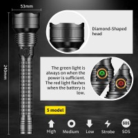 Xurleq Flashlight 710000 High Lumen Led Rechargeable Tactical Flashlight With 5 Modes, Waterproof Large Handheld Brightest Flashlight For Camping Hiking Biking Outdoor Emergency Activity