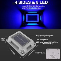 Crepow Solar Deck Lights Driveway Dock Lights 8 Packs Waterproof 1200Mah Solar Powered Outdoor Led Aluminum Dock Lighting Road