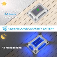 Crepow Solar Deck Lights Driveway Dock Lights 8 Packs Waterproof 1200Mah Solar Powered Outdoor Led Aluminum Dock Lighting Road