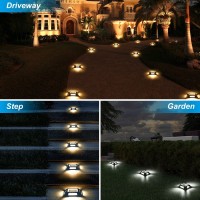 Crepow Solar Deck Lights Driveway Dock Lights 8 Packs Waterproof 1200Mah Solar Powered Outdoor Led Aluminum Dock Lighting Road