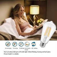 12 Pack Dimmable Led Edison Bulbs 40W Equivalent,4 Watt Led Filament Bulb,2700K Soft Warm St19 Light Bulb,450Lm E26 Vintage Led Bulbs For Ceiling Light Fixtures