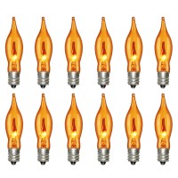 Orange Flicker Flame Replacement Light Bulbs C18 Flame Candle Bulb E12 Flame Candelabra Light Bulbs For Halloween Christmas Str