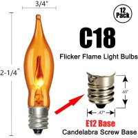 Orange Flicker Flame Replacement Light Bulbs C18 Flame Candle Bulb E12 Flame Candelabra Light Bulbs For Halloween Christmas Str