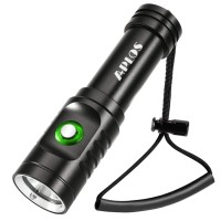 Aplos Ap01 1050Lm Diving Flashlight With Power Indicator, Ipx8 Waterproof Professional Rechargable Dive Light