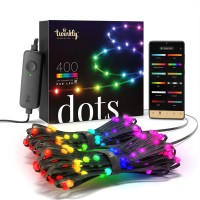 Twinkly Dots - App-Controlled Flexible Led Light String With 400 Rgb (16 Million Colors) Leds. 65.6 Feet. Black Wire. Indoor And Outdoor Smart Home Lighting Decoration