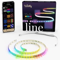 Twinkly Line - Extension Kit App-Controlled Adhesive + Magnetic Led Light Strip With Rgb (16 Million Colors) Leds. Extendable. 5 Feet. White Strip. Indoor Smart Home Decoration Light