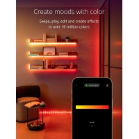 Twinkly Line - Extension Kit App-Controlled Adhesive + Magnetic Led Light Strip With Rgb (16 Million Colors) Leds. Extendable. 5 Feet. White Strip. Indoor Smart Home Decoration Light