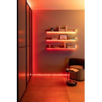 Twinkly Line - Starter Kit App-Controlled Adhesive + Magnetic Led Light Strip With Rgb (16 Million Colors) Leds. Extendable. 5 Feet. White Strip. Indoor Smart Home Decoration Light