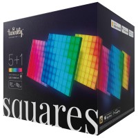 Twinkly Squares Starter Kit Rgb Led Panels Kit Including 1 Main Panel And 5 Extension Panels Compatible With Homekit Alexa A