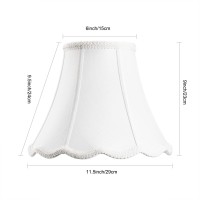 Bell Lamp Shade Saangseon White Lampshade Replacement 6 Top X 115 Bottom X 95 Slant Height X 9 Vertical Height Brass