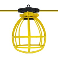 Sunlite 04224 50-Foot Commercial-Grade Cage Light String, 5 Medium Base Sockets (E26), 150 Watt Max Per Bulb (Bulbs Not Included), Indoor, Outdoor, Construction Lighting, Etl Listed