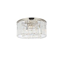 Elitco Lighting Sydney 8 light Polished nickel Flush Mount Clear Royal Cut Crystal