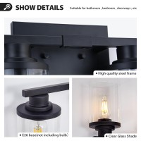 Stambord 4 Light Bathroom Vanity Light Matte Black Bathroom Light Fixtures Modern Bathroom Lights Over Mirror With Clear Glass