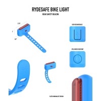 Rydesafe Bike Light Rear Safety Blue